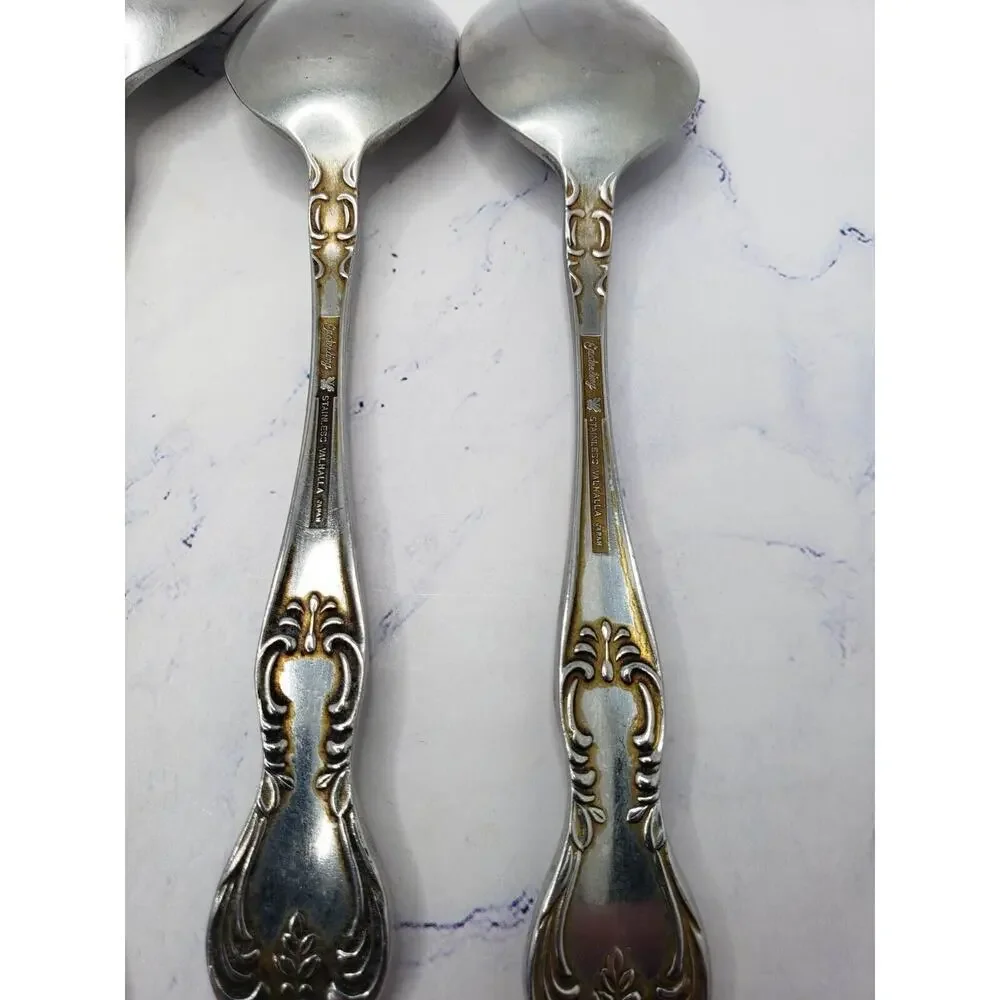 6 Pieces of Flatware Spoons and Knife Valhalla Embassy Classic Stainless